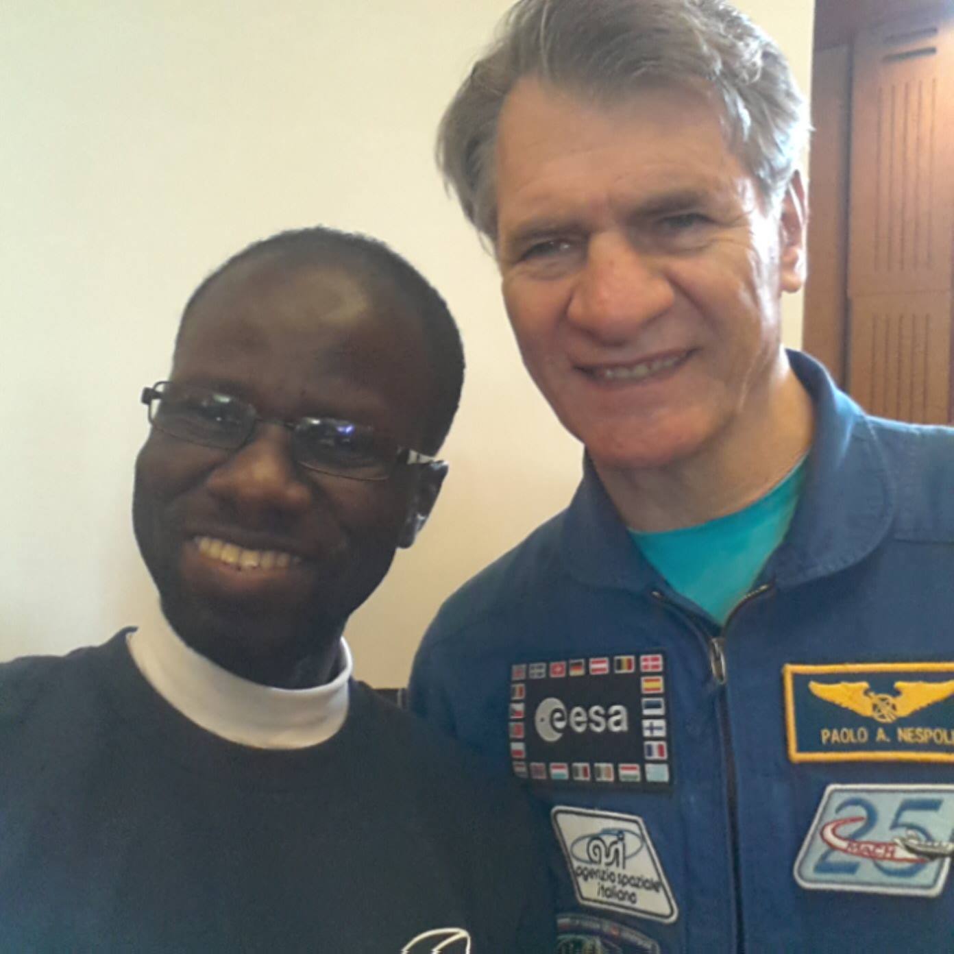 Muhammad with ESA astronaut